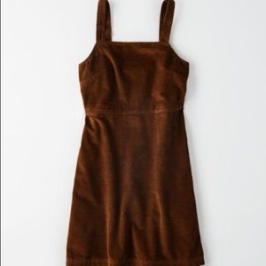 New AE Brown Corduroy Mini Dress sz S